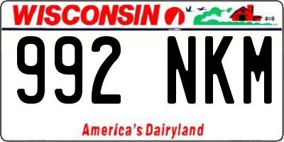 WI license plate 992NKM