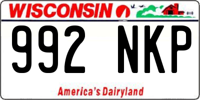 WI license plate 992NKP