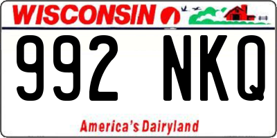WI license plate 992NKQ