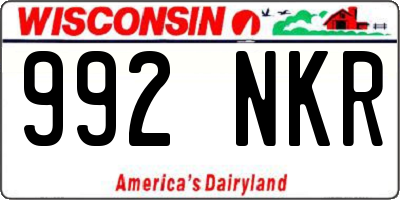 WI license plate 992NKR