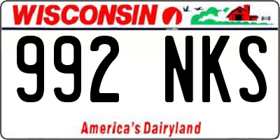 WI license plate 992NKS