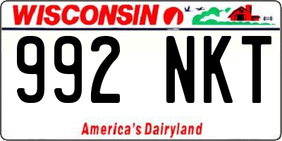 WI license plate 992NKT