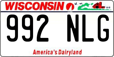 WI license plate 992NLG