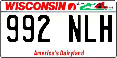 WI license plate 992NLH