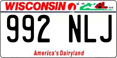 WI license plate 992NLJ