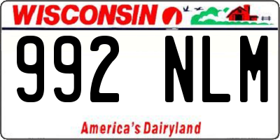 WI license plate 992NLM