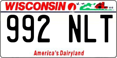 WI license plate 992NLT