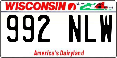 WI license plate 992NLW