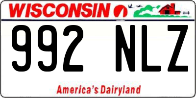 WI license plate 992NLZ