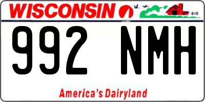 WI license plate 992NMH