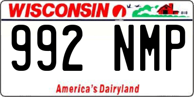 WI license plate 992NMP