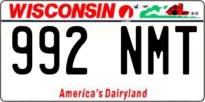 WI license plate 992NMT