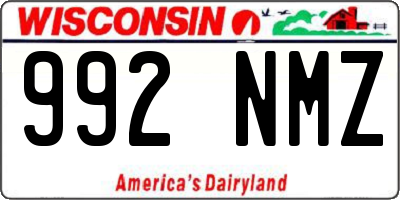 WI license plate 992NMZ