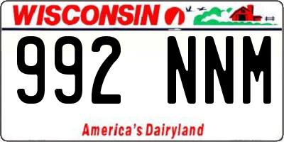 WI license plate 992NNM