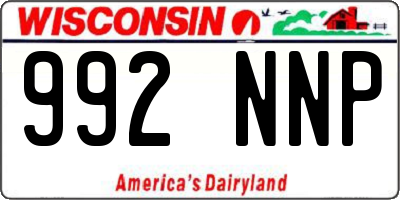 WI license plate 992NNP