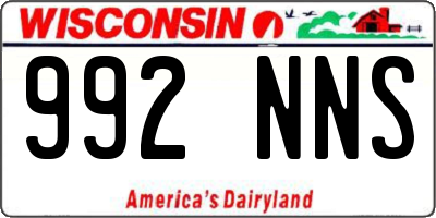 WI license plate 992NNS