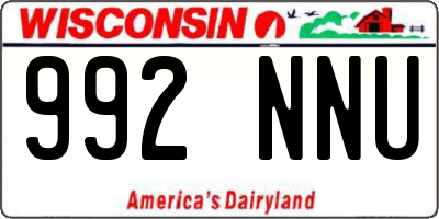 WI license plate 992NNU