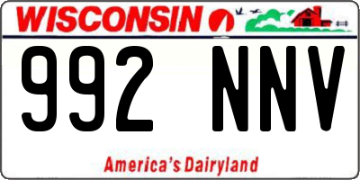 WI license plate 992NNV