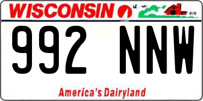 WI license plate 992NNW