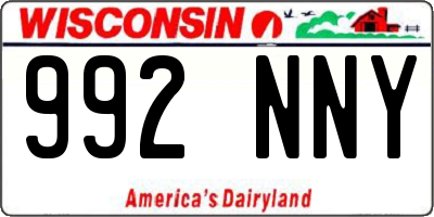 WI license plate 992NNY