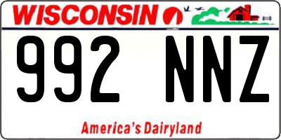 WI license plate 992NNZ