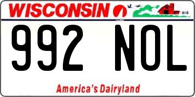 WI license plate 992NOL