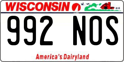 WI license plate 992NOS