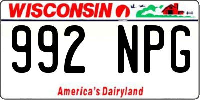 WI license plate 992NPG