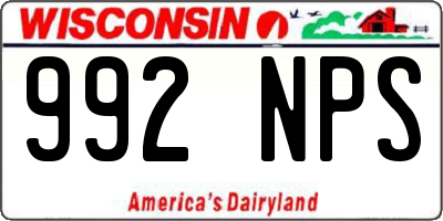 WI license plate 992NPS