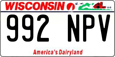 WI license plate 992NPV