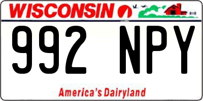 WI license plate 992NPY