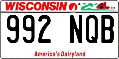 WI license plate 992NQB