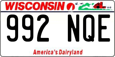 WI license plate 992NQE