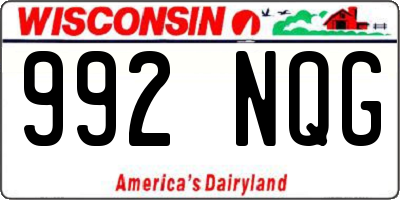 WI license plate 992NQG