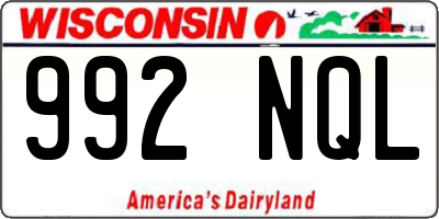 WI license plate 992NQL