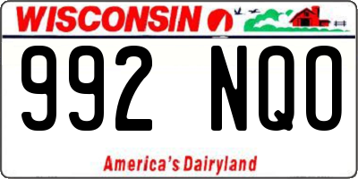WI license plate 992NQO