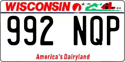WI license plate 992NQP