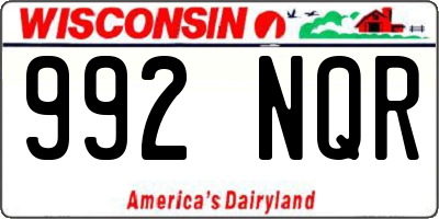 WI license plate 992NQR