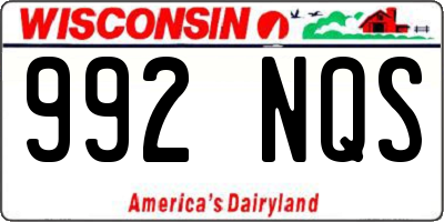 WI license plate 992NQS