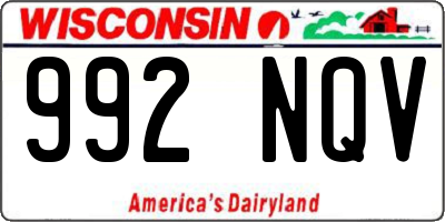 WI license plate 992NQV