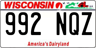 WI license plate 992NQZ