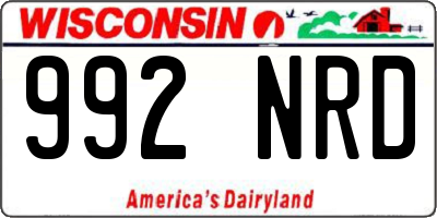 WI license plate 992NRD