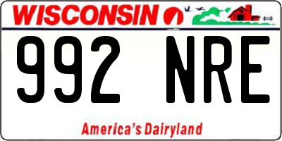 WI license plate 992NRE