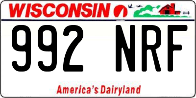 WI license plate 992NRF