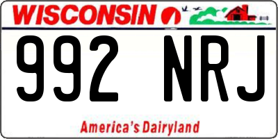 WI license plate 992NRJ