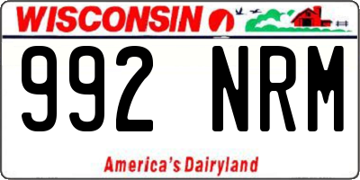 WI license plate 992NRM