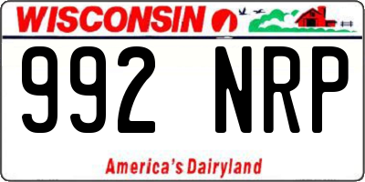 WI license plate 992NRP