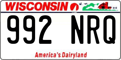 WI license plate 992NRQ