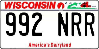 WI license plate 992NRR