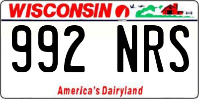 WI license plate 992NRS